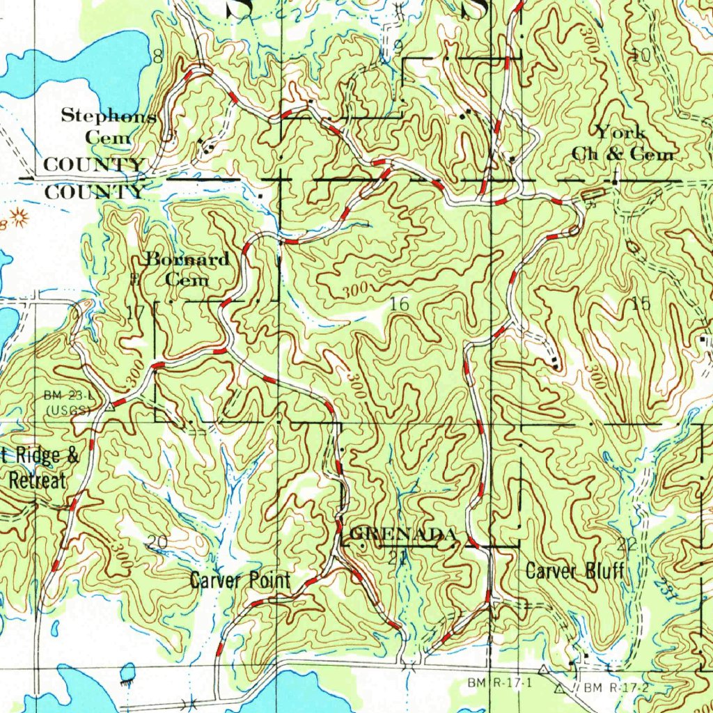 Coffeeville, MS (1955, 62500Scale) Map by United States Geological Survey Avenza Maps