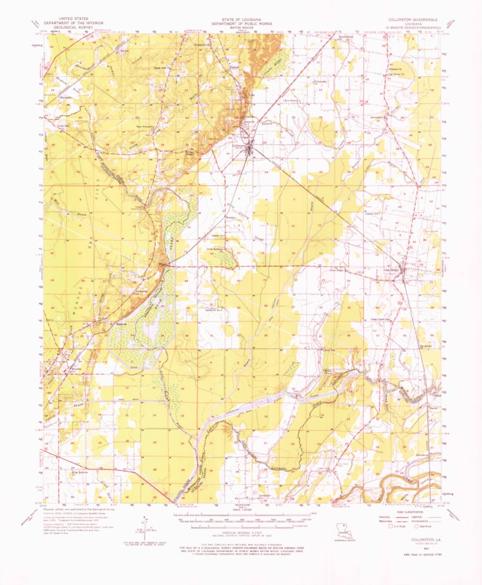 Collinston, LA (1957, 62500Scale) Map by United States Geological Survey Avenza Maps