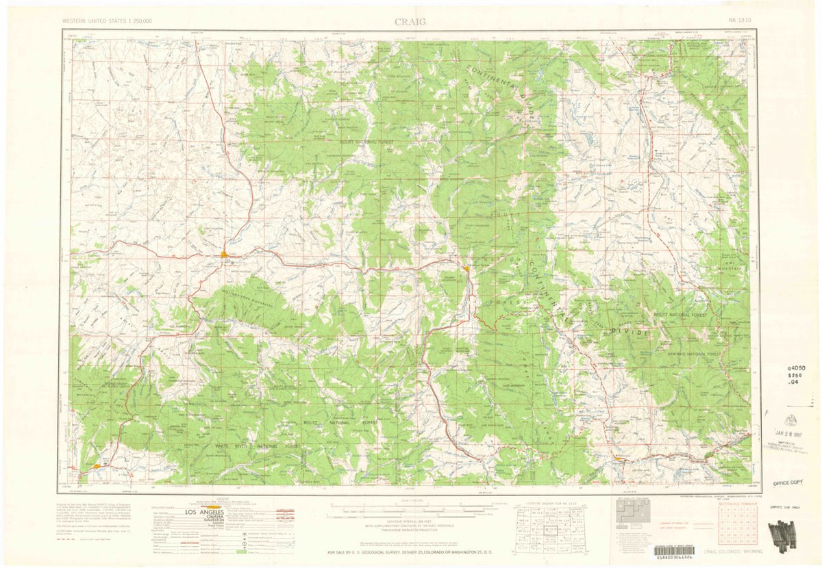 Craig, CO-WY (1962, 250000-Scale) Map by United States Geological  display picture 1