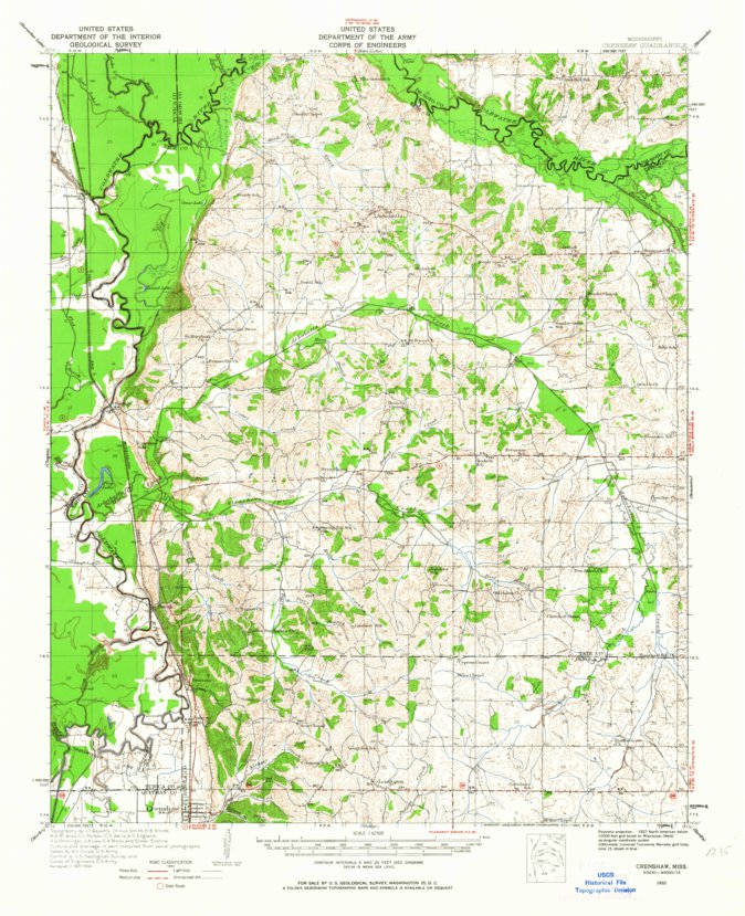 Crenshaw, MS (1932, 62500Scale) Map by United States Geological Survey