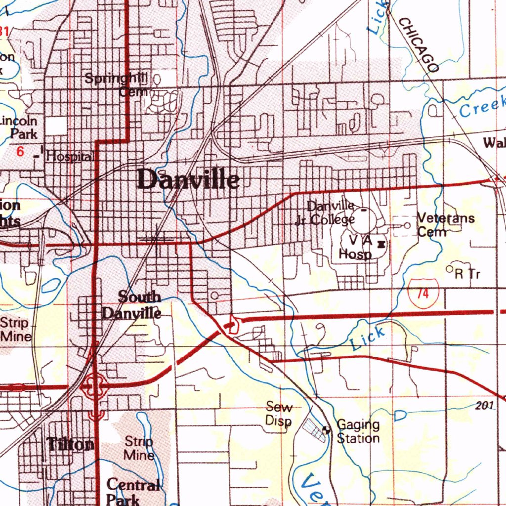 Danville, ILIN (1984, 100000Scale) Map by United States Geological