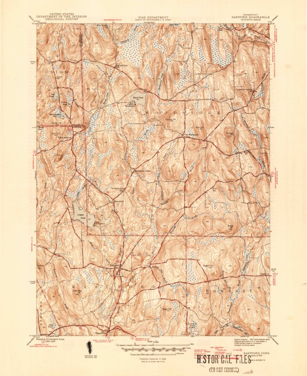 Eastford, CT (1945, 31680Scale) Map by United States Geological Survey