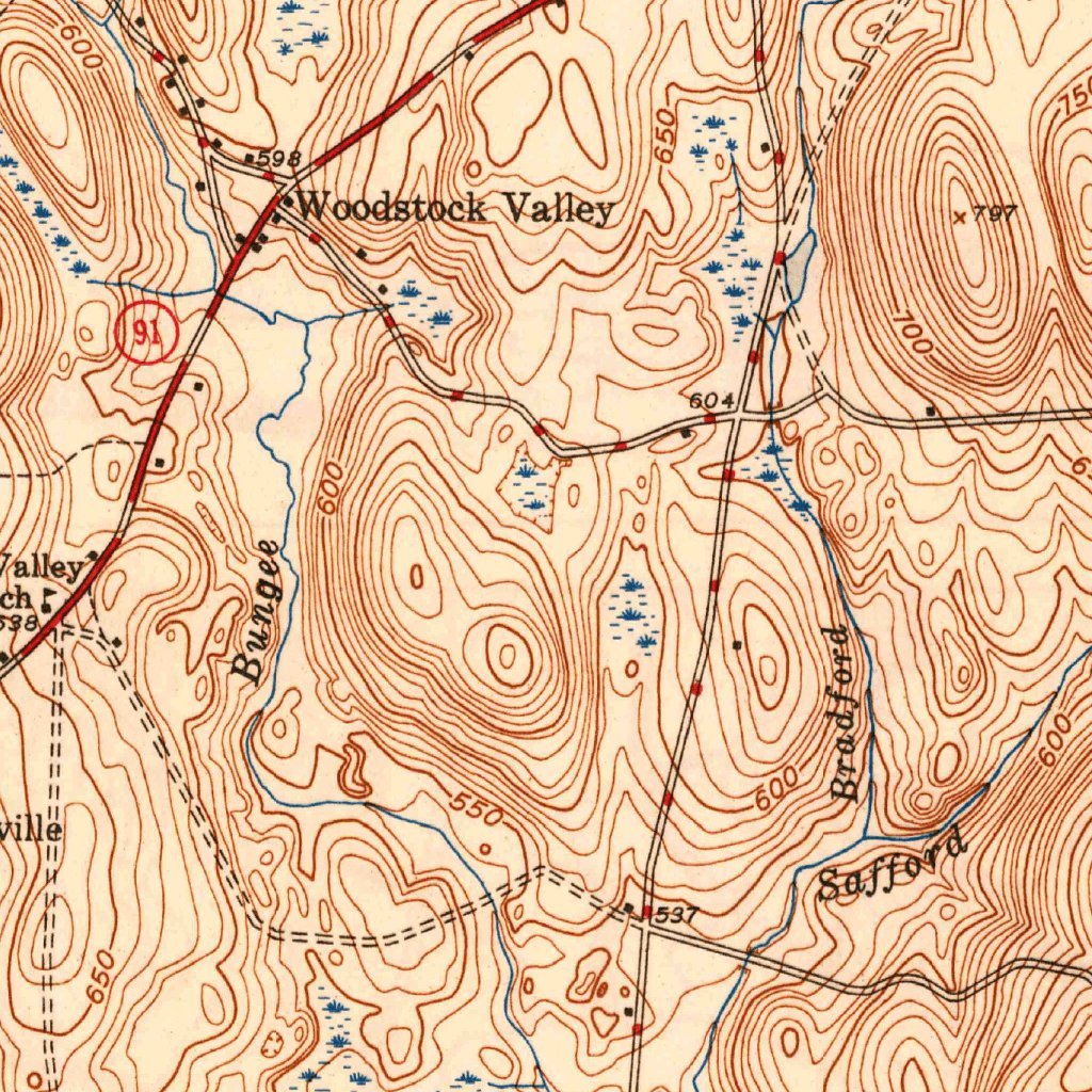 Eastford, CT (1945, 31680Scale) Map by United States Geological Survey