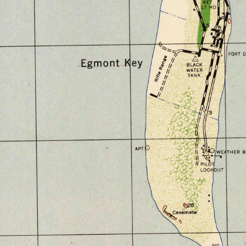 Egmont Key, FL (1944, 31680-Scale) Map by United States Geological ...
