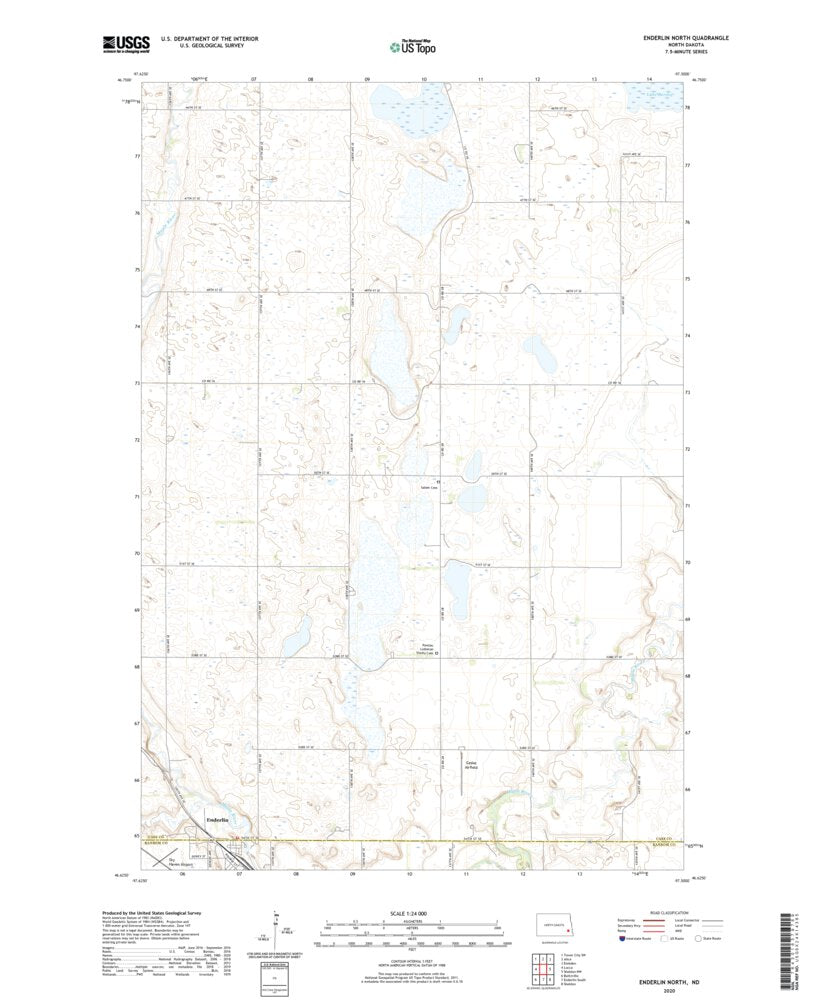 Enderlin North, ND (2020, 24000Scale) Map by United States Geological