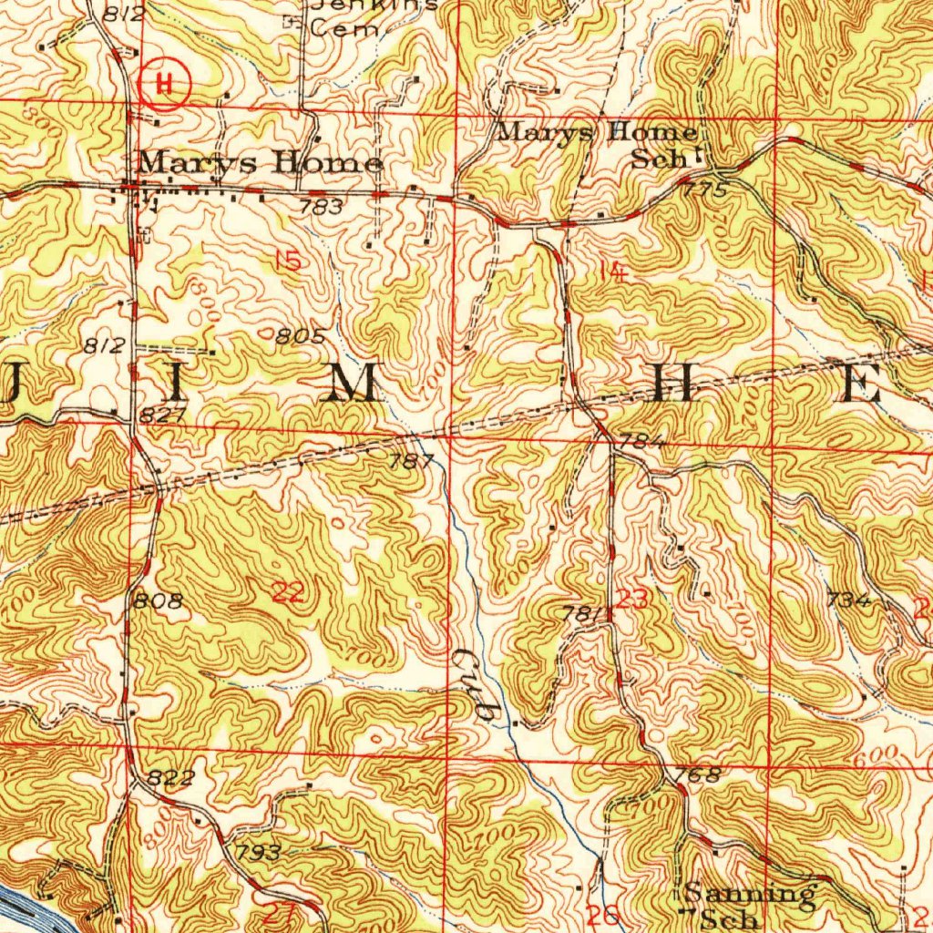 Eugene, MO (1951, 62500Scale) Map by United States Geological Survey
