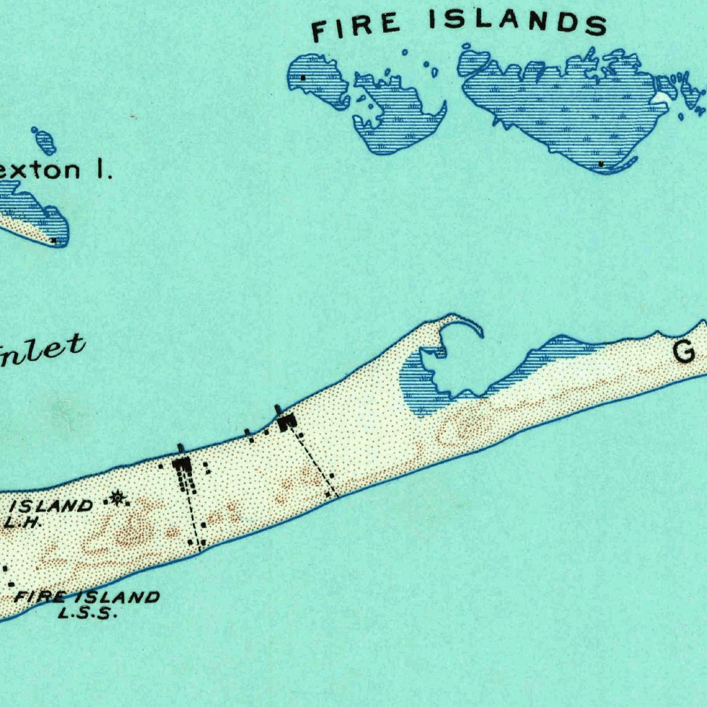 Fire Island, NY (1902, 62500Scale) Map by United States Geological