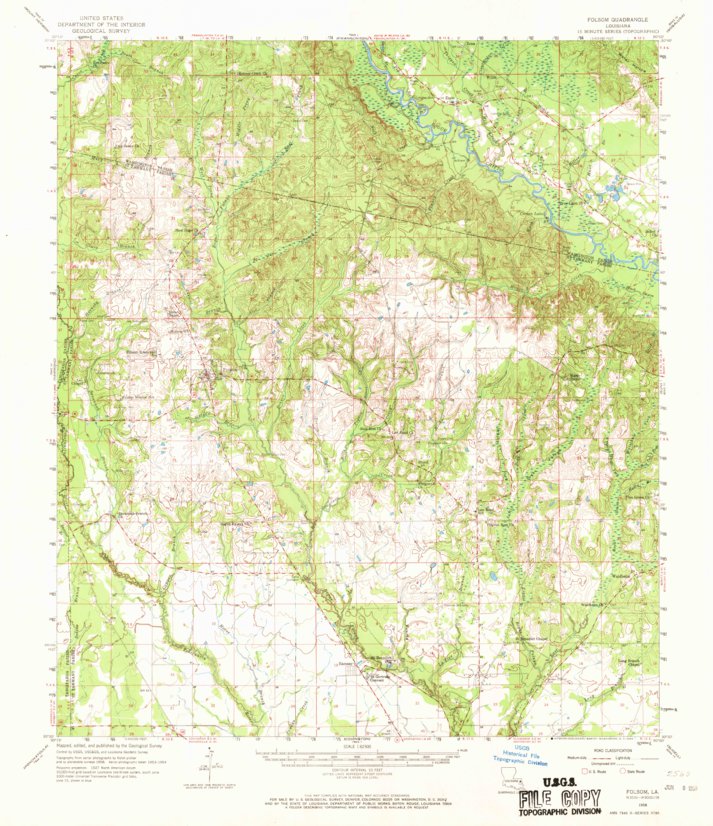 Folsom, LA (1954, 62500Scale) Map by United States Geological Survey