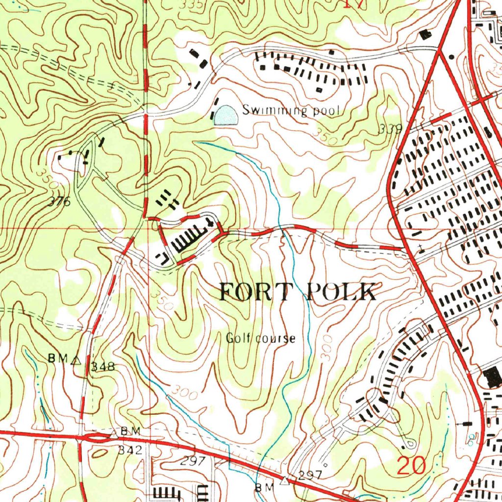 Fort Polk, LA (1954, 24000Scale) Map by United States Geological