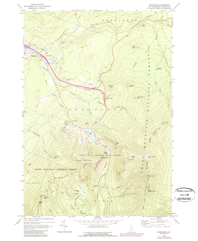 Franconia, NH (1967, 24000Scale) Map by United States Geological