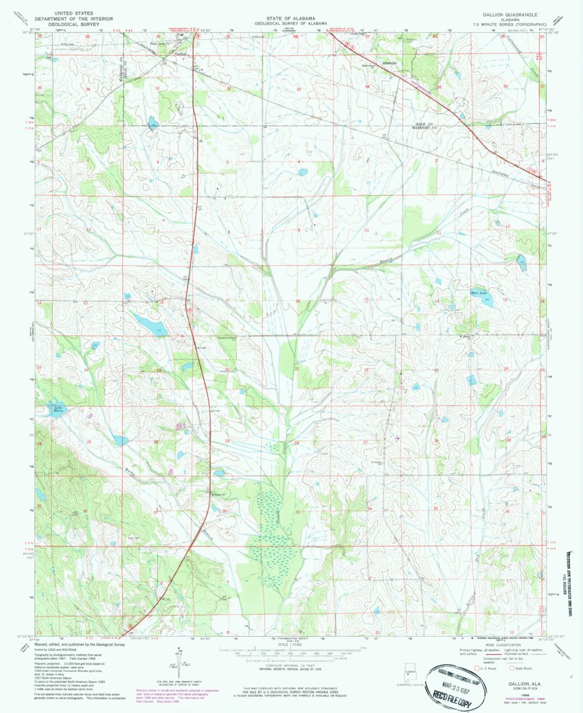 Gallion, AL (1968, 24000Scale) Map by United States Geological Survey Avenza Maps
