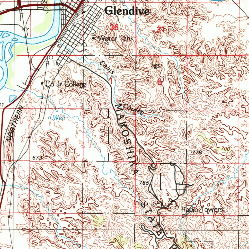 Glendive, MT-ND (1981, 100000-Scale) Map by United States Geological