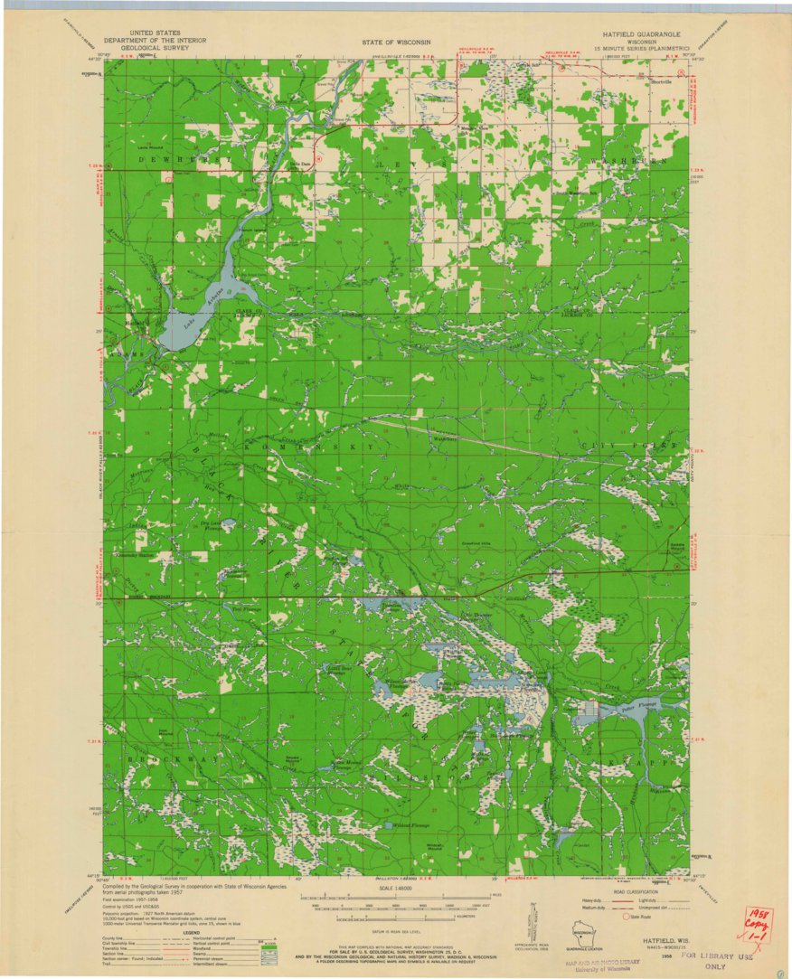 Hatfield, WI (1958, 48000Scale) Map by United States Geological Survey