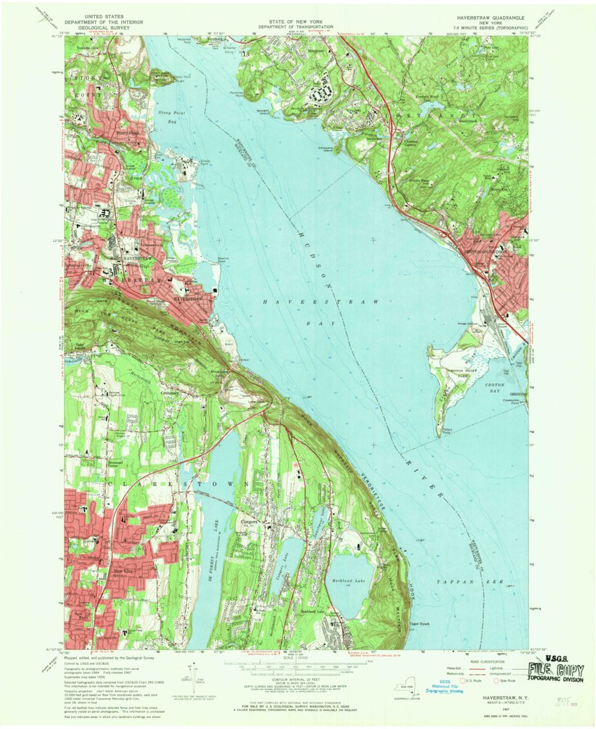 Haverstraw, NY (1967, 24000Scale) Map by United States Geological