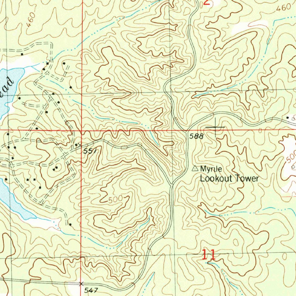 Hickory Flat, MS (1982, 24000Scale) Map by United States Geological