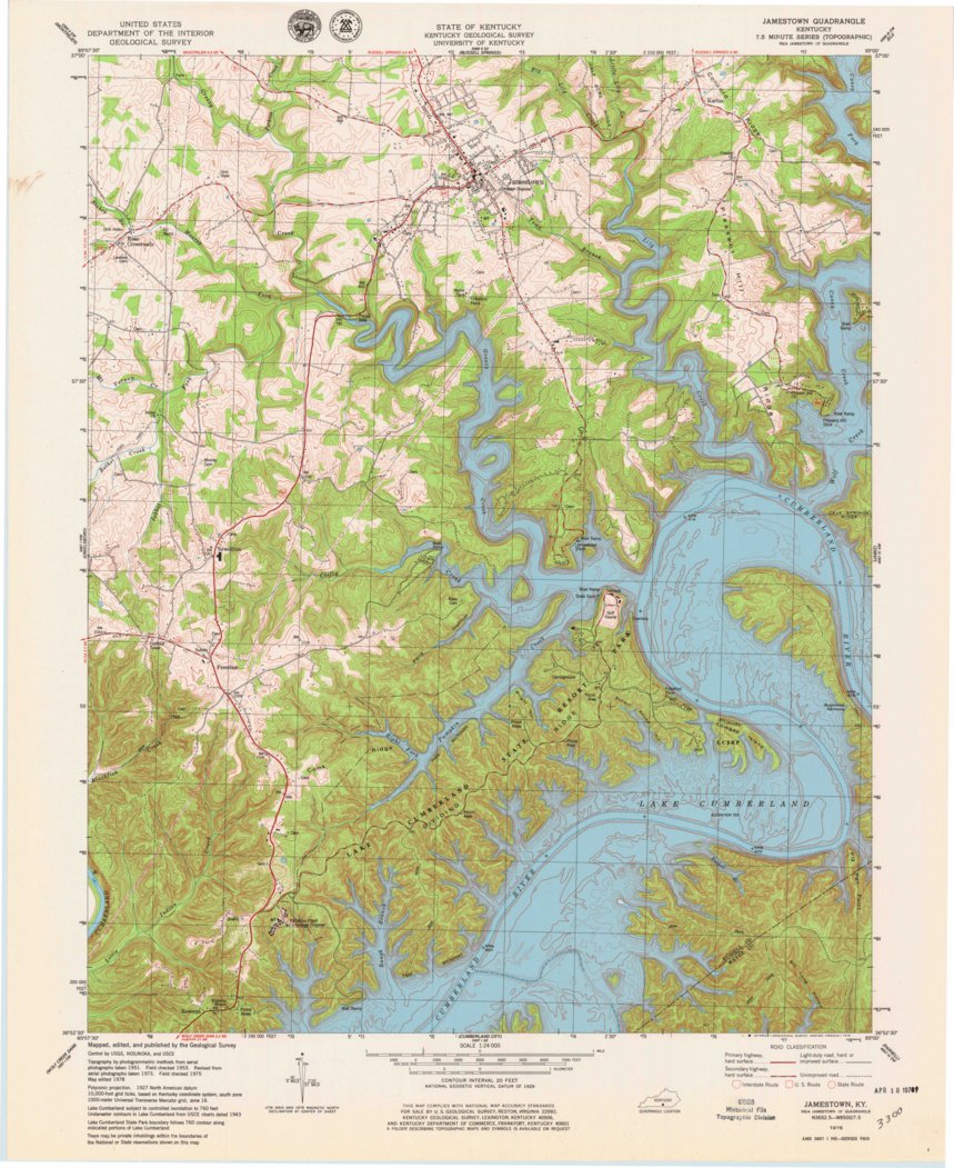 Jamestown, KY (1978, 24000Scale) Map by United States Geological Survey Avenza Maps
