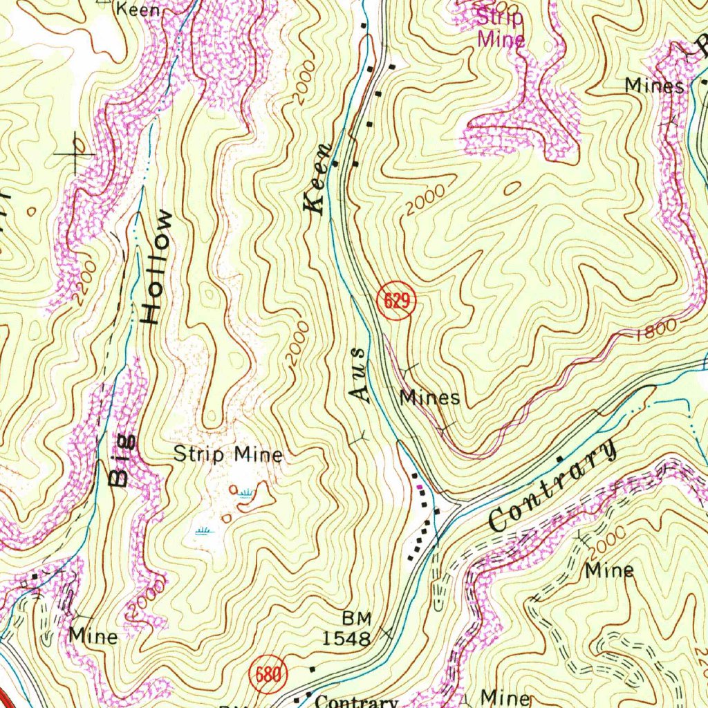 Keen Mountain, VA (1968, 24000Scale) Map by United States Geological