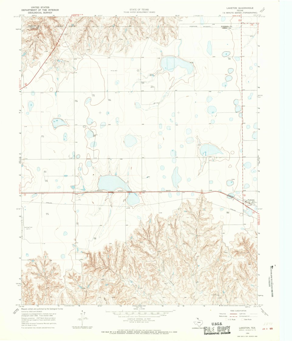 Laketon, TX (1966, 24000Scale) Map by United States Geological Survey