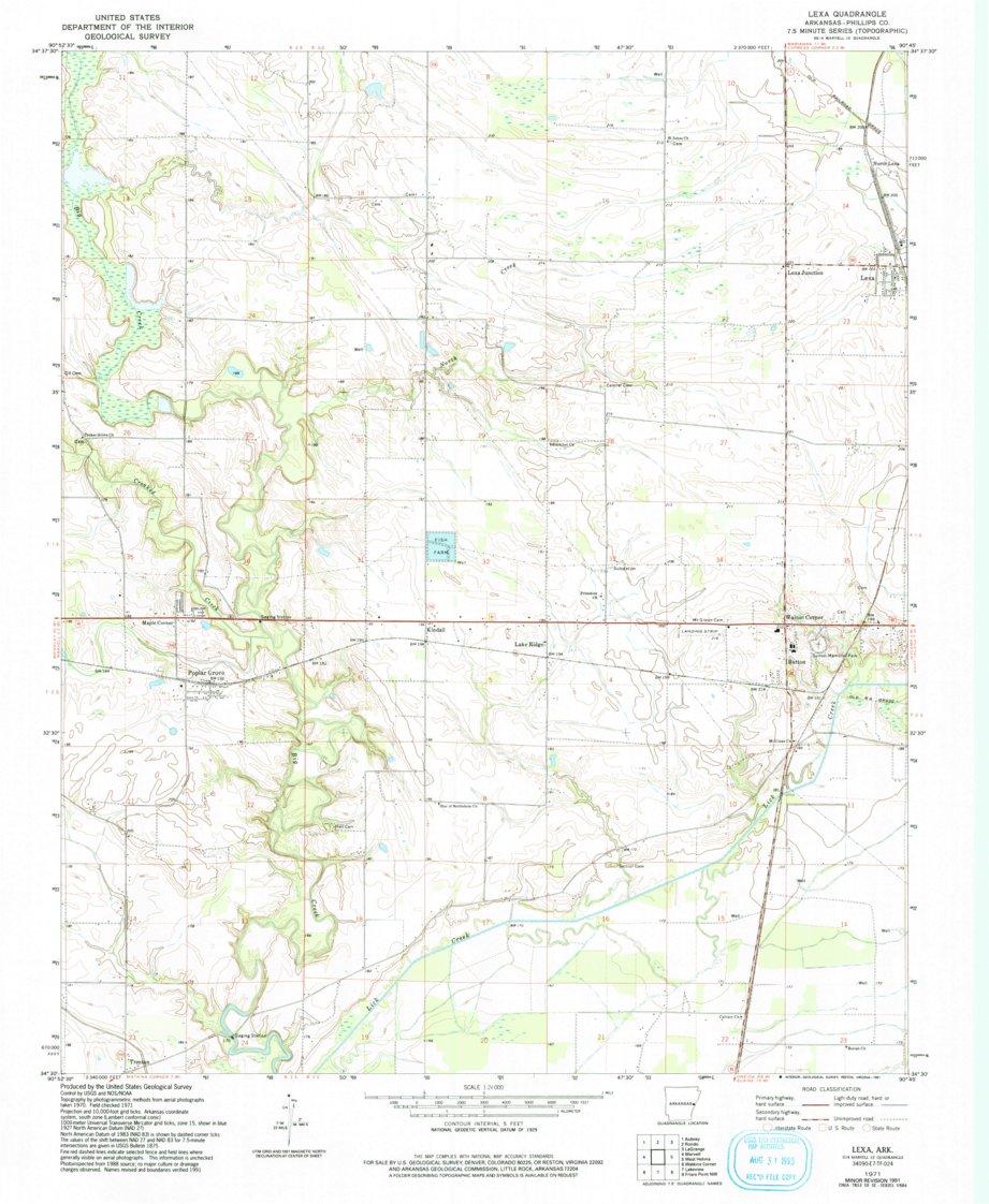 Lexa, AR (1971, 24000Scale) Map by United States Geological Survey