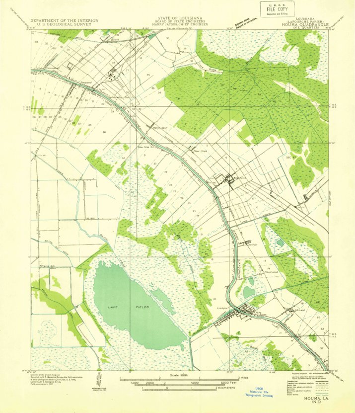 Lockport, LA (1932, 31680Scale) Map by United States Geological Survey