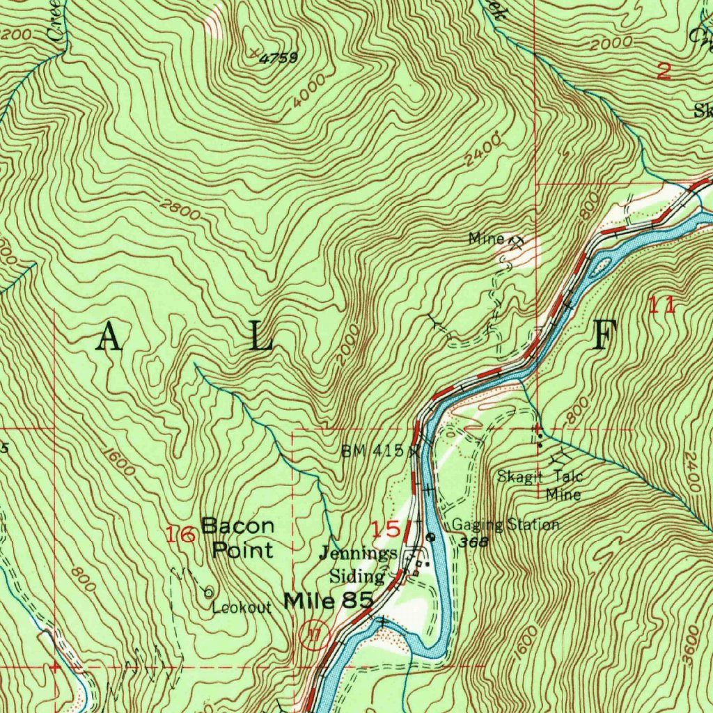 Marblemount, WA (1953, 62500Scale) Map by United States Geological