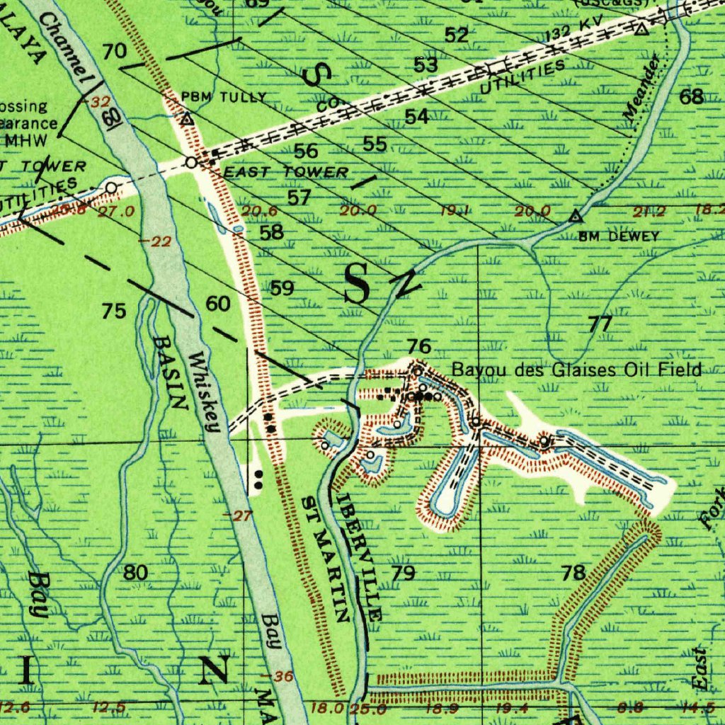 Maringouin, LA (1955, 62500Scale) Map by United States Geological