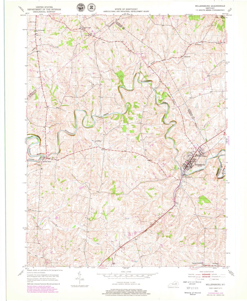 Millersburg, KY (1953, 24000Scale) Map by United States Geological