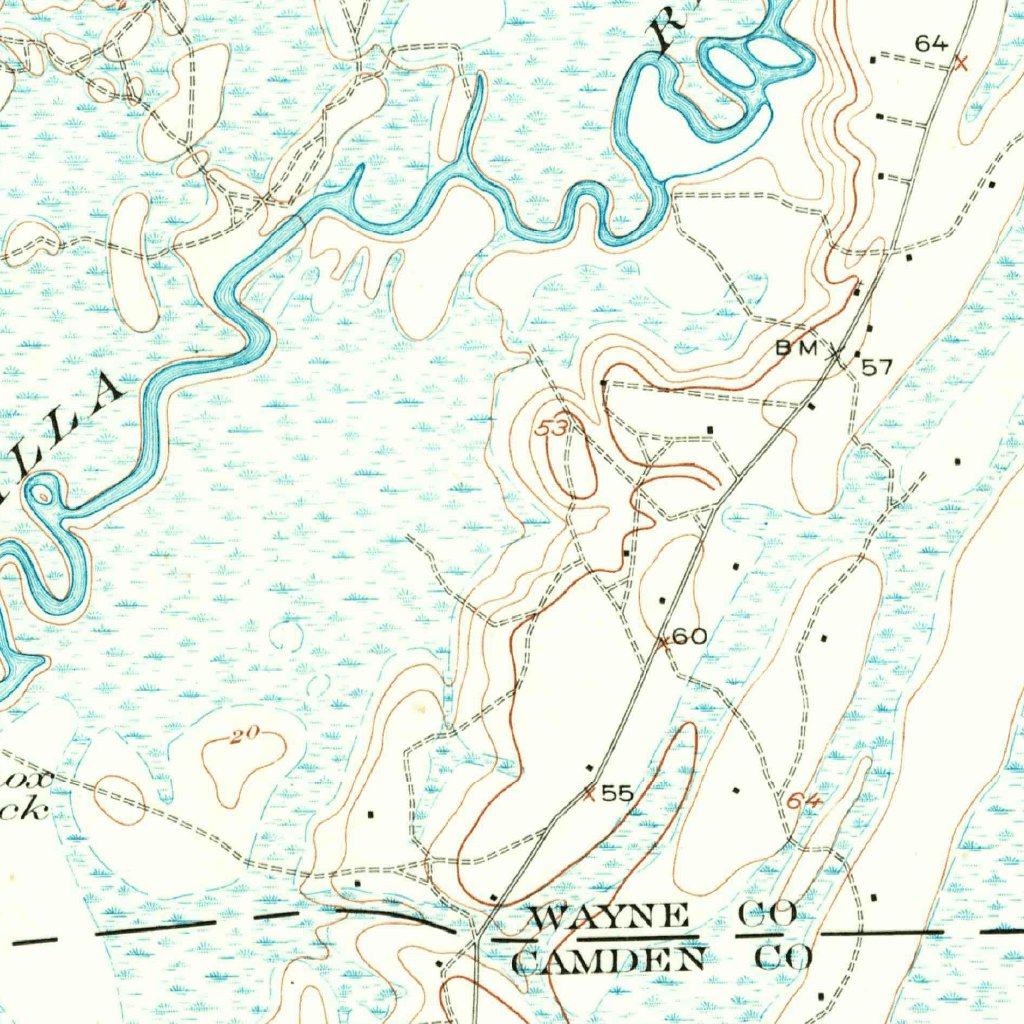 Nahunta, GA (1917, 62500Scale) Map by United States Geological Survey