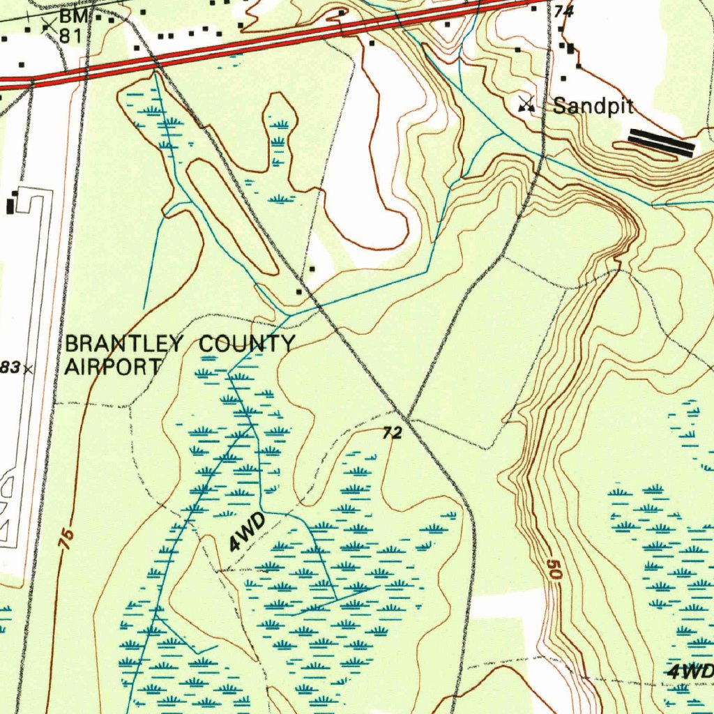Nahunta, GA (1993, 24000Scale) Map by United States Geological Survey