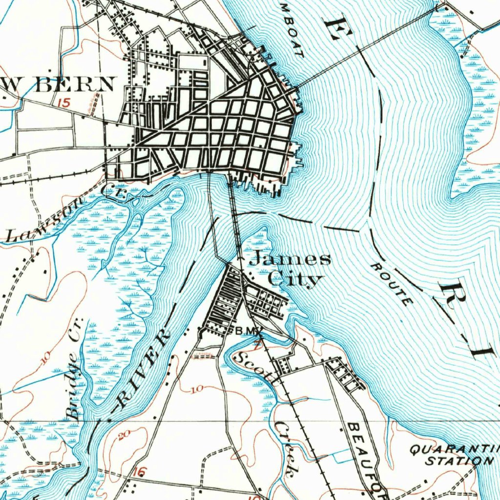 New Bern, NC (1901, 62500Scale) Map by United States Geological Survey