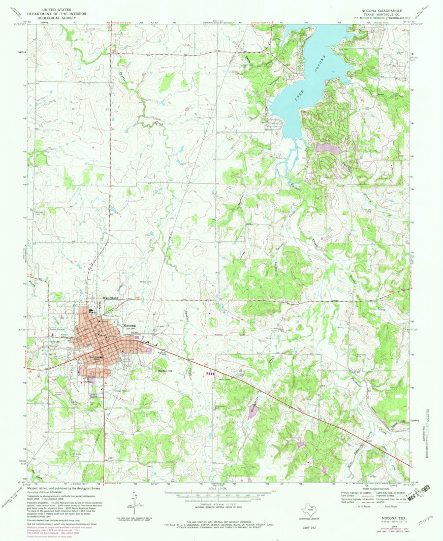 Nocona, TX (1968, 24000Scale) Map by United States Geological Survey