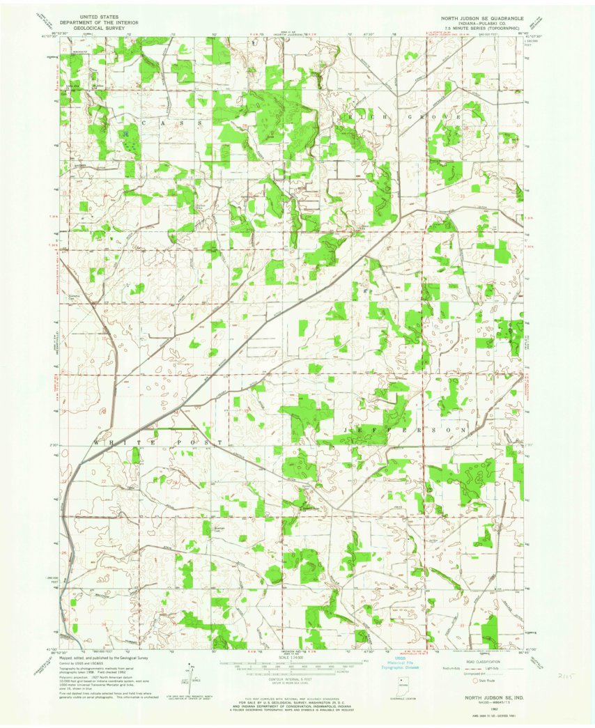 North Judson SE, IN (1962, 24000Scale) Map by United States Geological