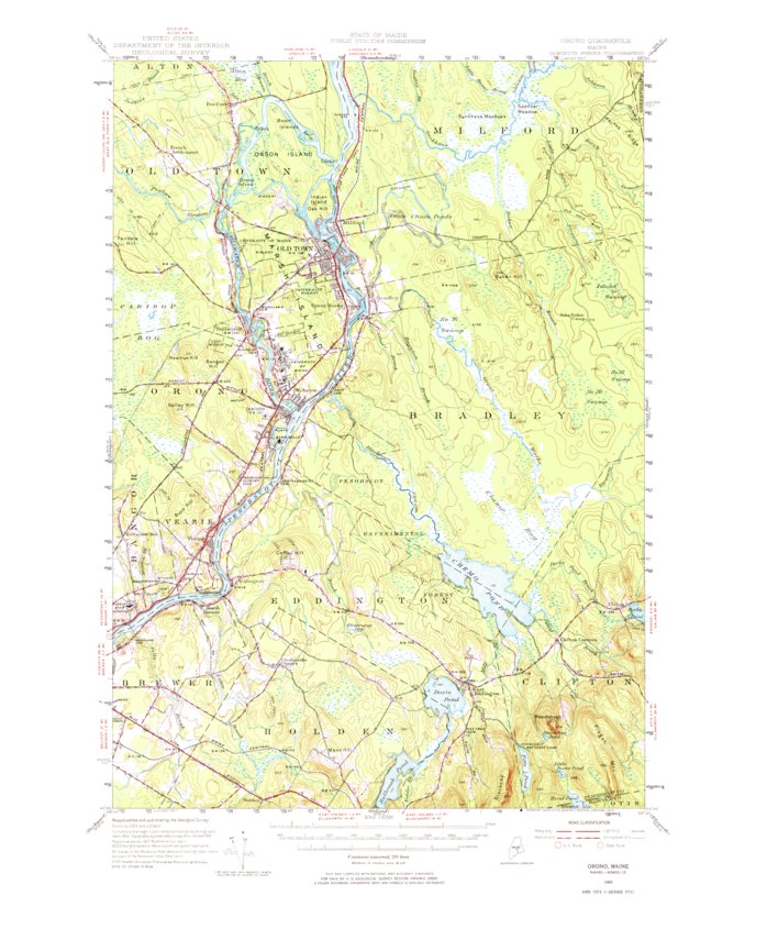 Orono, ME (1955, 62500Scale) Map by United States Geological Survey