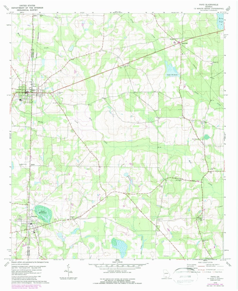 Pavo, GA (1978, 24000Scale) Map by United States Geological Survey