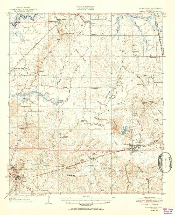 Pelahatchie, MS (1952, 62500Scale) Map by United States Geological