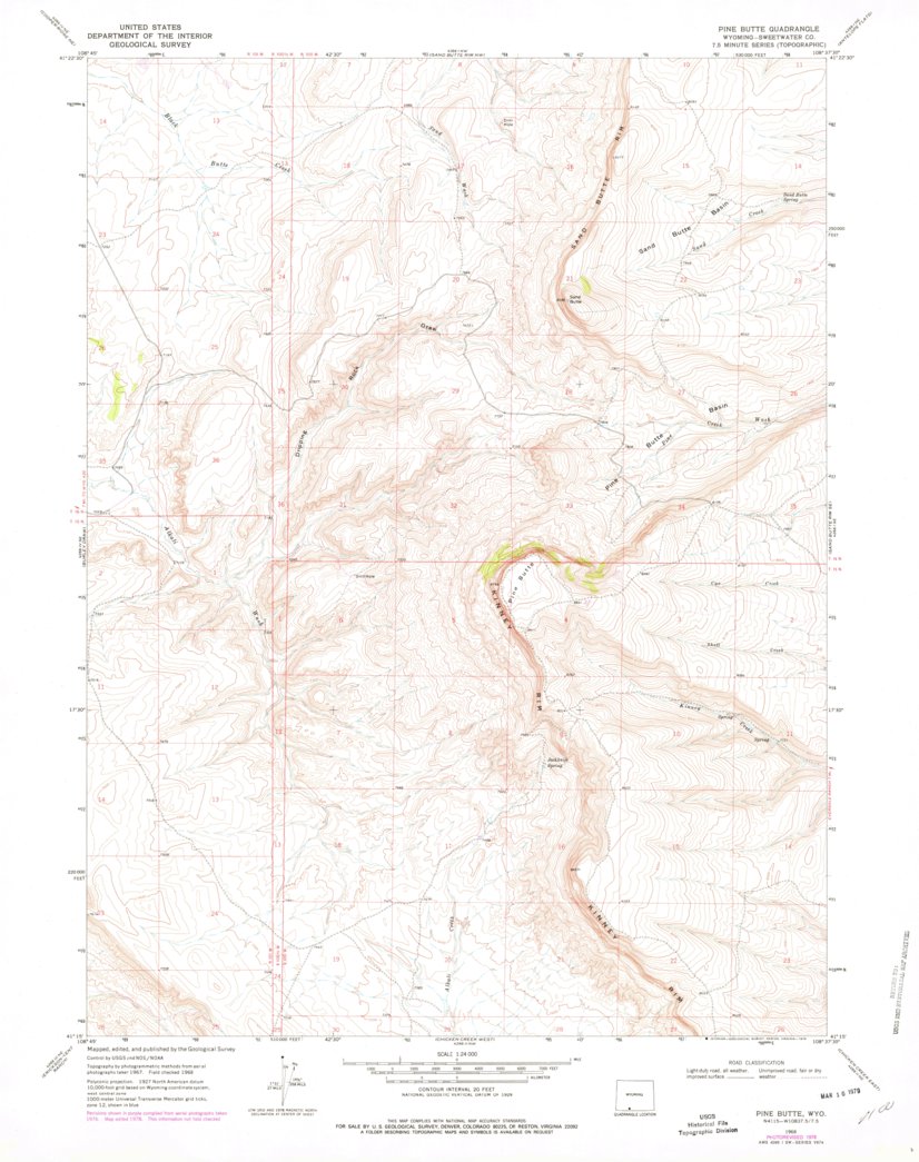Pine Bluffs, WYNE (1968, 24000Scale) Map by United States Geological Survey Avenza Maps