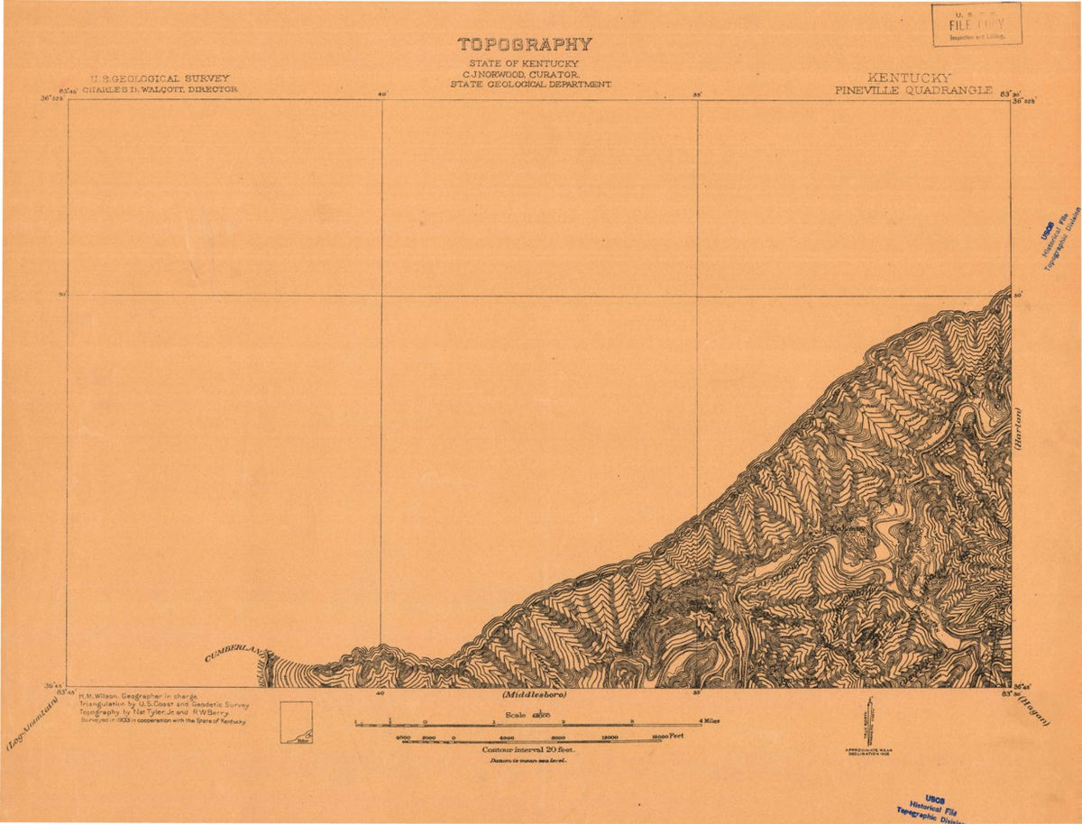 Pineville, KY (1903, 48000Scale) Map by United States Geological