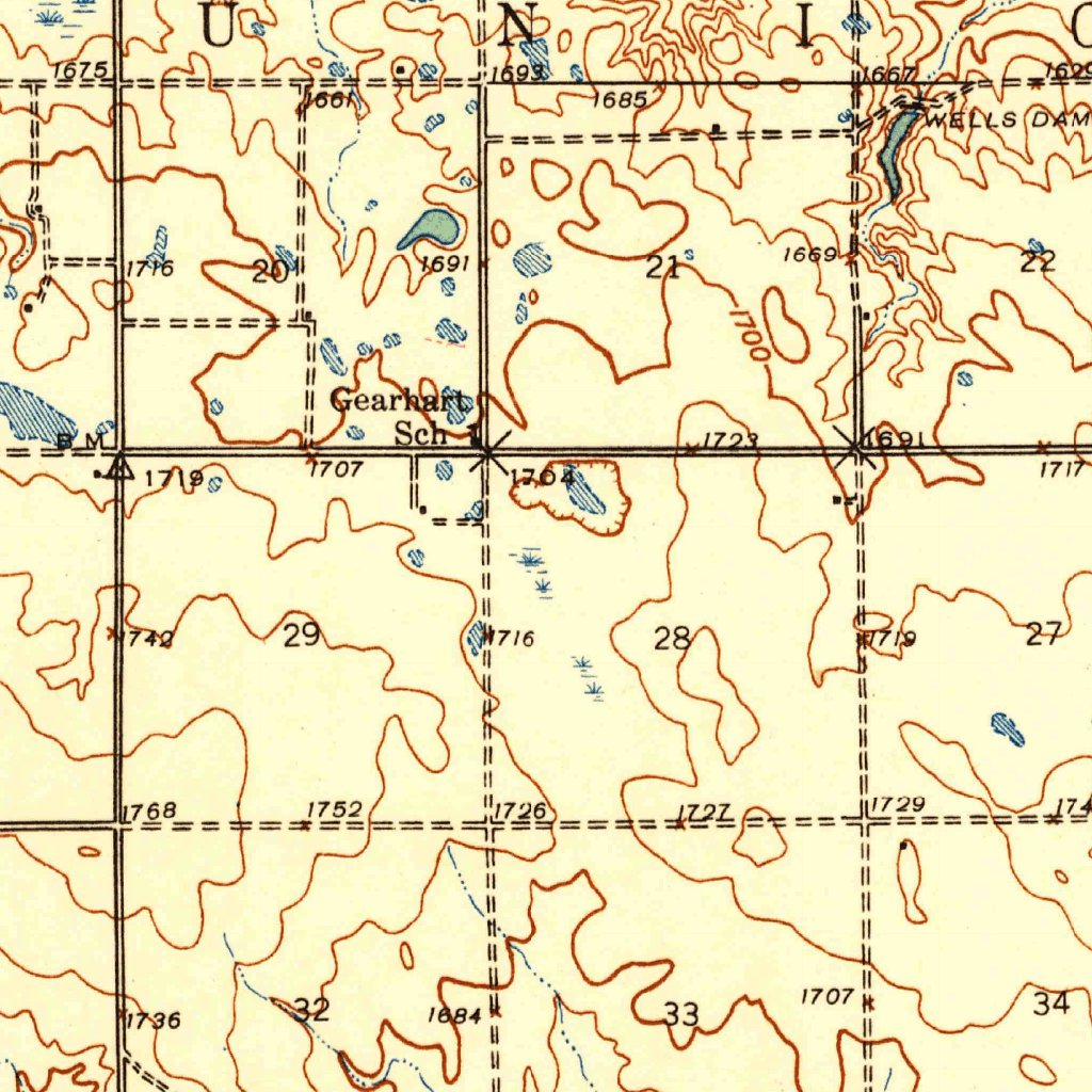 Pukwana, SD (1941, 62500Scale) Map by United States Geological Survey