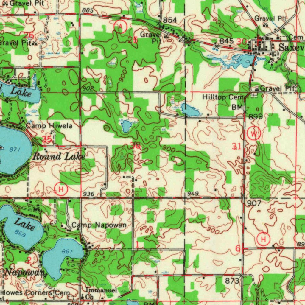 Redgranite, WI (1961, 62500Scale) Map by United States Geological