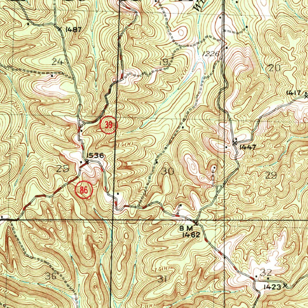 Shell Knob, MO (1950, 62500Scale) Map by United States Geological