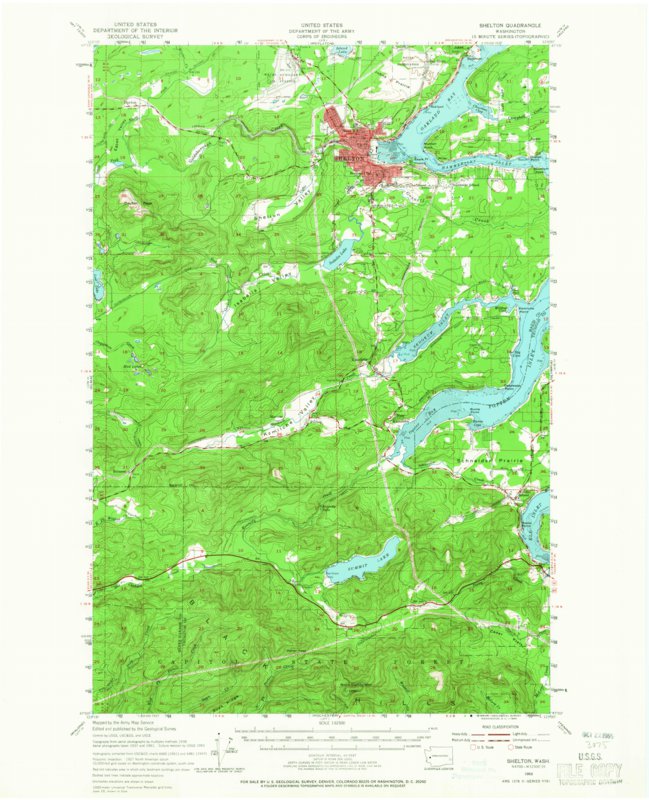 Shelton, WA (1953, 62500Scale) Map by United States Geological Survey