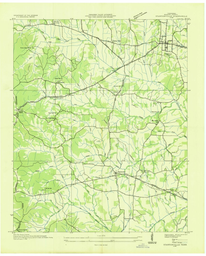 Stantonville, TN (1936, 24000Scale) Map by United States Geological