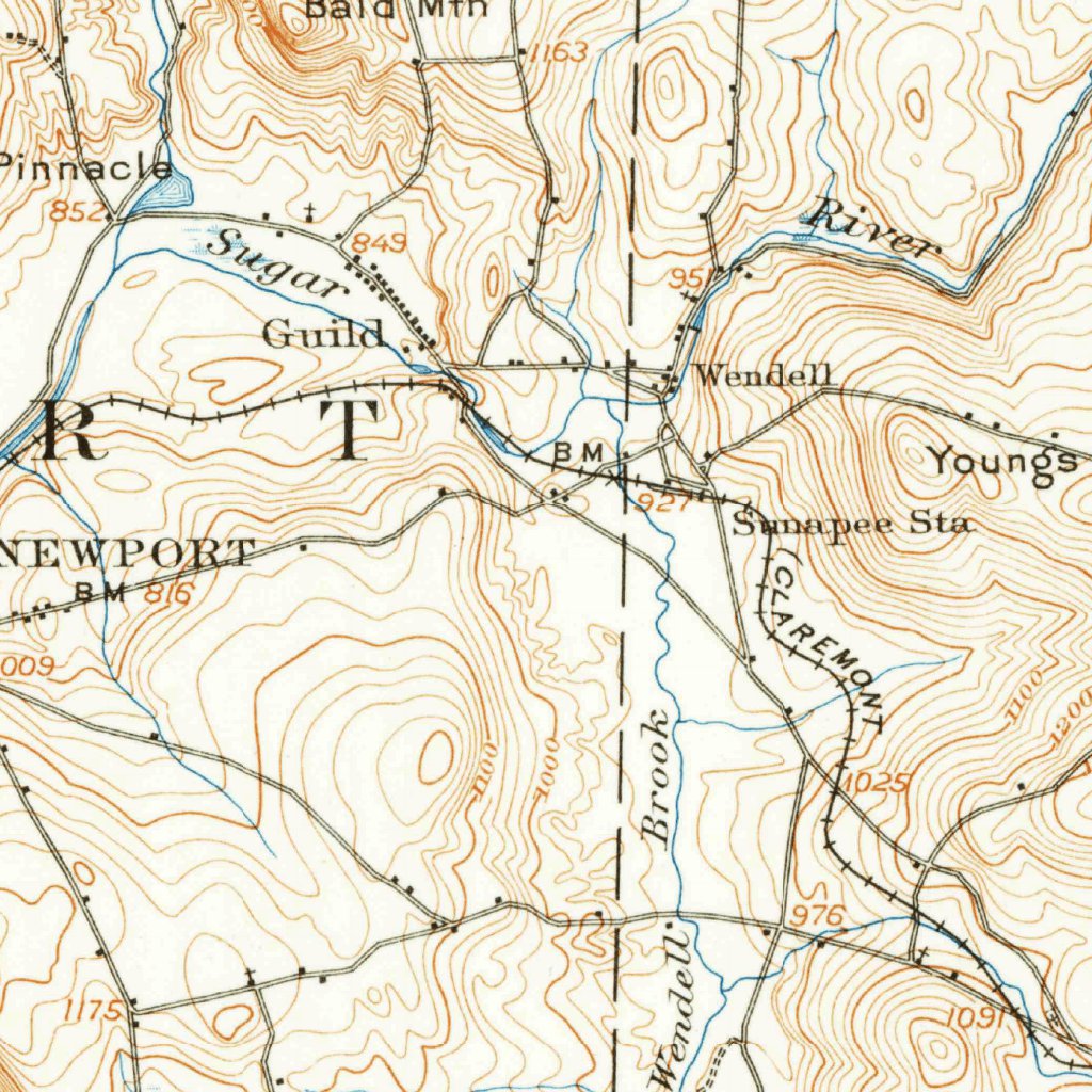 Sunapee, NH (1902, 62500Scale) Map by United States Geological Survey