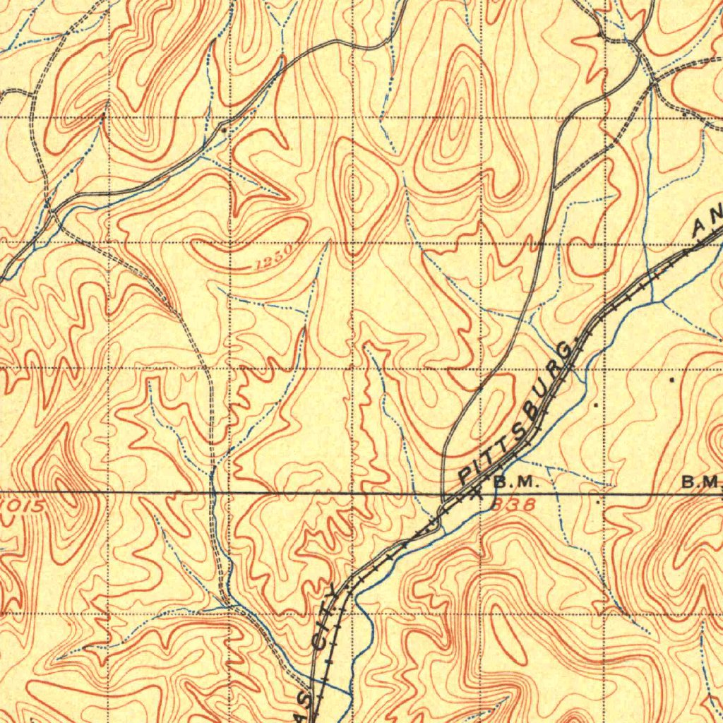 Tahlequah, OKAR (1901, 125000Scale) Map by United States Geological