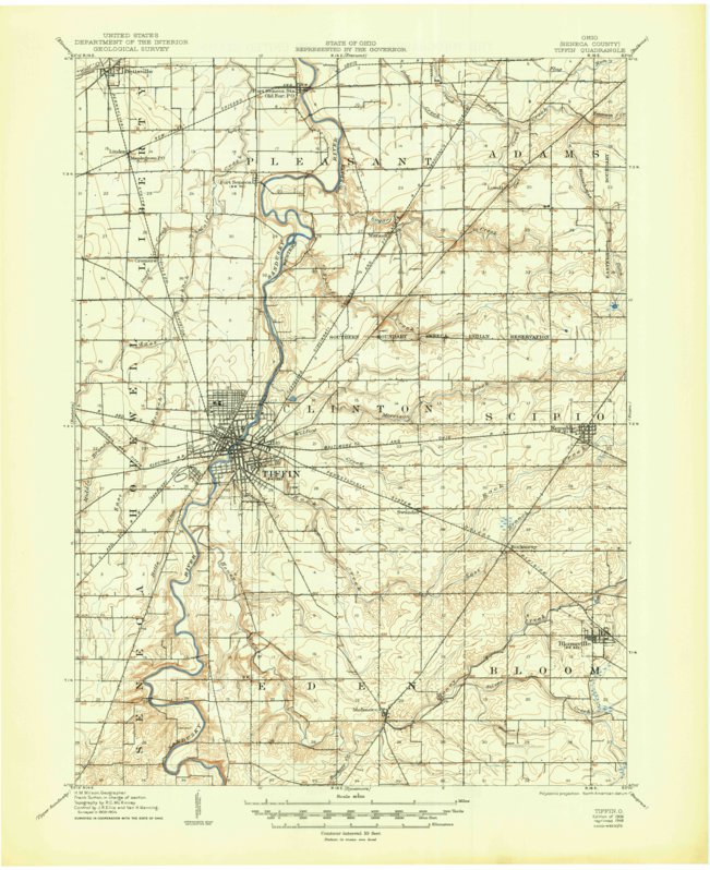 Tiffin, OH (1906, 62500-Scale) Map by United States Geological Survey ...