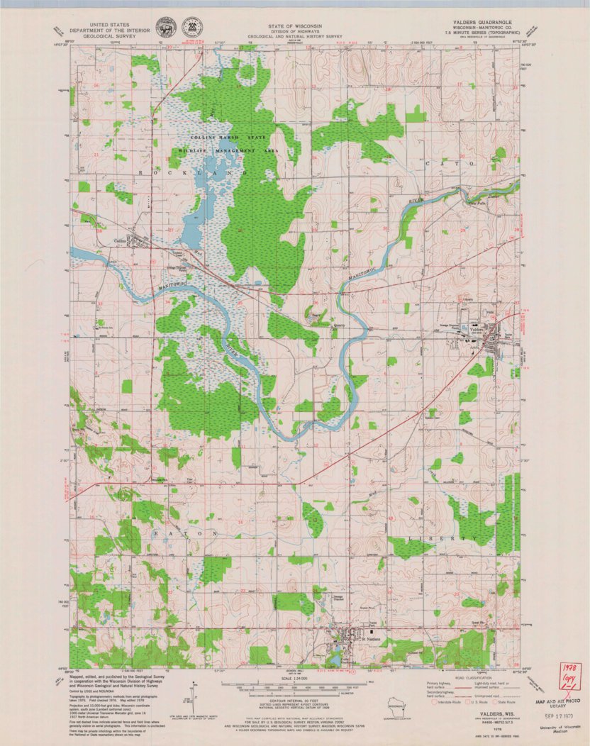 Valders, WI (1978, 24000Scale) Map by United States Geological Survey