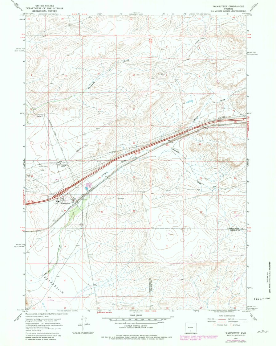 Wamsutter, WY (1966, 24000Scale) Map by United States Geological Survey Avenza Maps