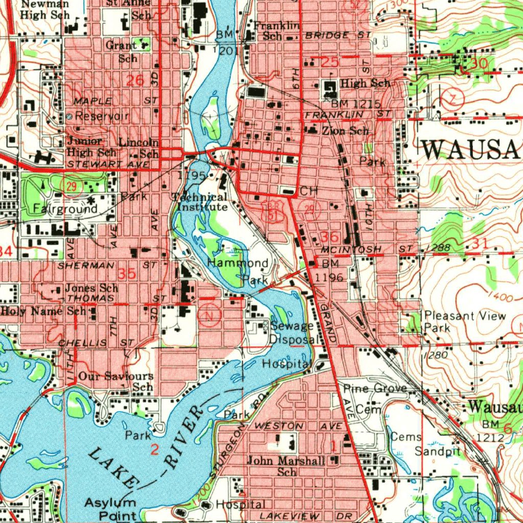 Wausau WI (1963 62500 Scale) Map by United States Geological Survey Wausau WI (1963 62500 Scale) Map by United States Geological Survey