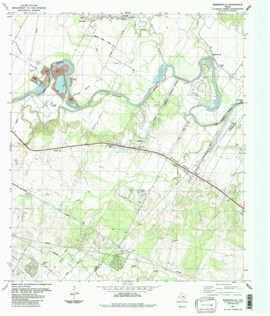 berville, TX (1987, 24000Scale) Map by United States Geological Survey Avenza Maps