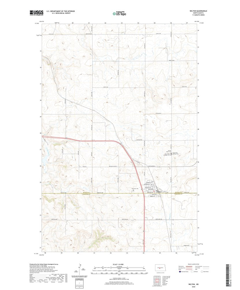Wilton, ND (2020, 24000Scale) Map by United States Geological Survey